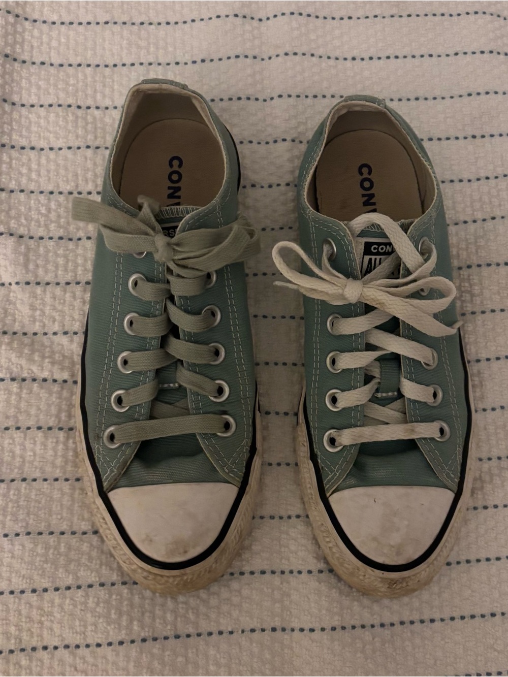 Seafoam Green Low-Top Canvas Sneakers